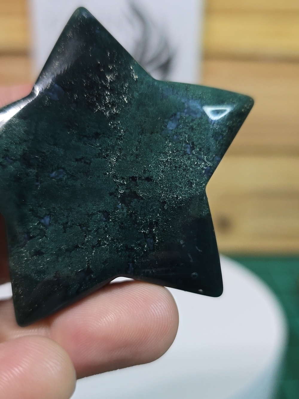 Moss Agate Star - Picture 4 of 4